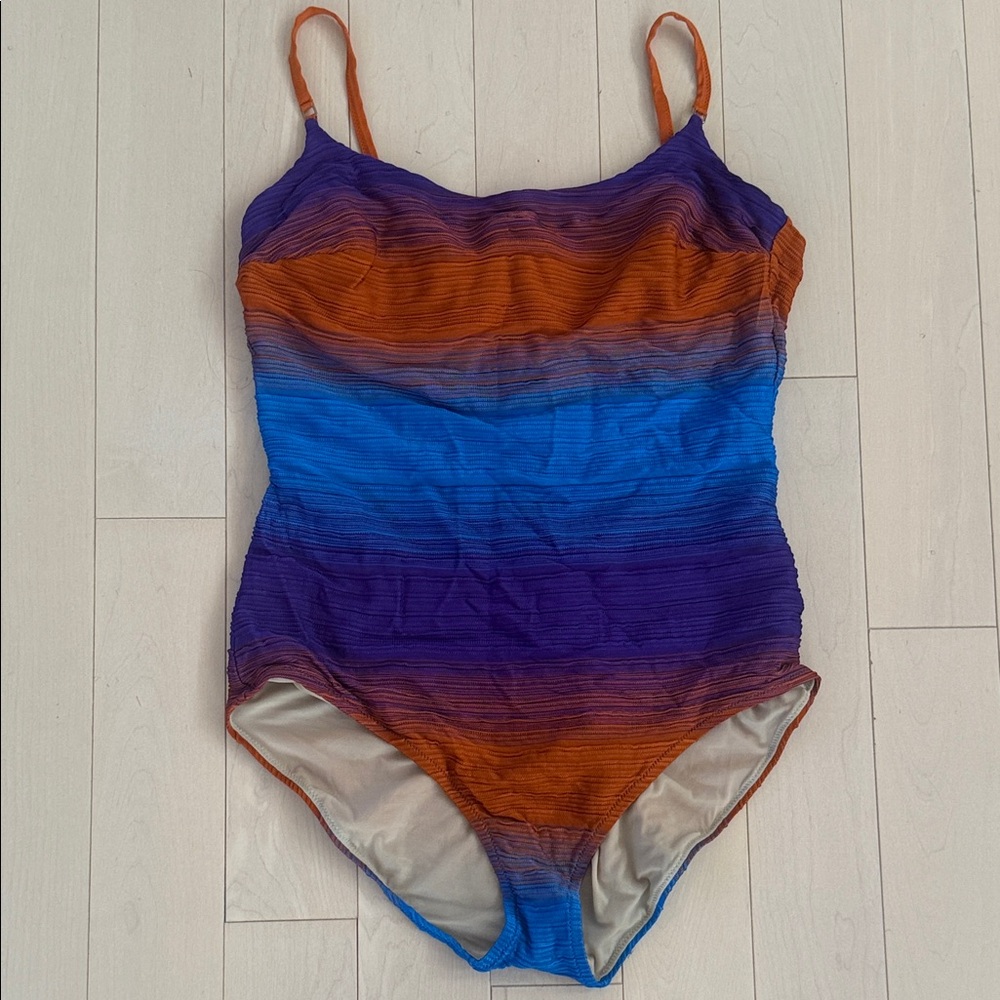 La Perla Orange, Blue, and Purple One Piece Swimsuit